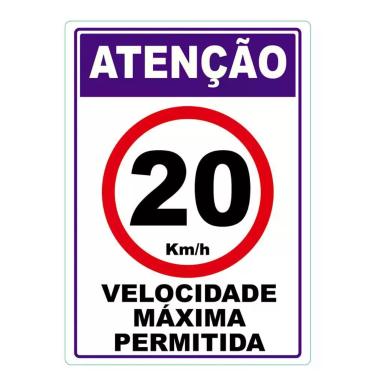 Imagem de Velocidade Máxima Permitida Adesivo 20Km Por Hora Vermelho
