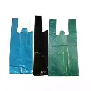 Imagem de Sacola Plástica Reciclada Sacolas Reforçadas 35x45 45x60 50x70 Pacote de 1KG Azul, Verde, Preto 100% Reciclável Higipack