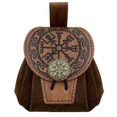 Imagem de Bolsa De Cintura Masculina Estilo Steampunk Medieval Punk Em Couro PU 