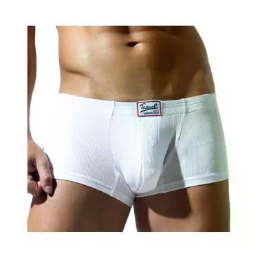 Imagem de Cueca Masculina Slim Fit De Cor Sólida Com Alta Elasticidade Em Algodã
