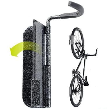 Imagem de Suporte de parede giratório para bicicleta da Delta Cycle - Suporte de bicicleta de garagem oscila 90 graus para mais espaço - Suporte de parede de bicicleta com bandeja traseira de pneu - Suporte