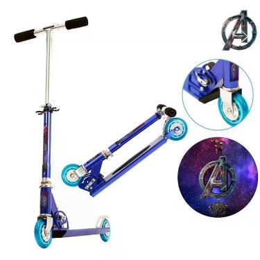 Imagem de Patinete Scooter Marvel Vingadores Infantil Azul de Alumínio - DM Radi