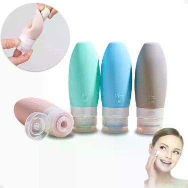 Imagem de Kit Viagem com 4 Frascos de Silicone para Shampoo e Condicionador 90ml