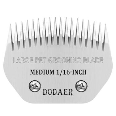 Imagem de DODAER Lâmina de aço removível para tosar cães de estimação, compatível com Andis Medium Blending, Oster A5, Wahl KM10 Series Clippers, médio, comprimento de corte de 1/40.6 cm para cães grandes