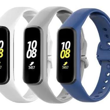 Imagem de 3 Pulseiras De Silicone Galaxy Fit 2 R220 - Branco / Azul Marinho / Ci