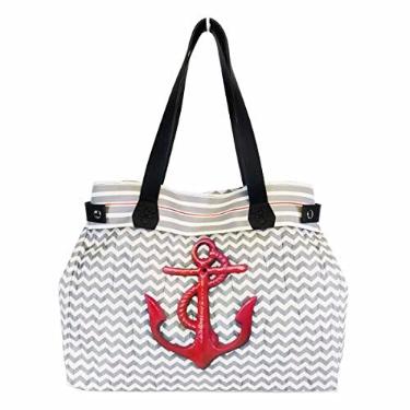 Imagem de Bolsa Praia Feminina Âncora Vermelha - Magicc Bolsas B-161