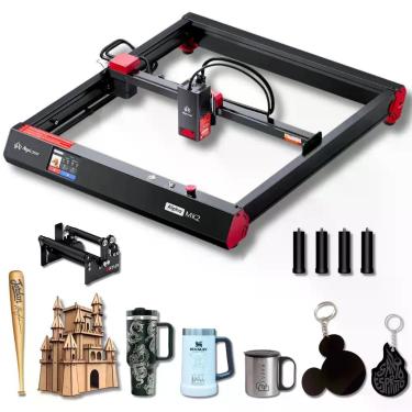 Imagem de Gravadora Laser Alpha MK2 20W, Corta MDF, Grava Metal, Pés de Elevação