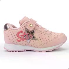 Tênis Infantil Menina Feminino Rosa Star Calce Fácil - 20.063-005 - Cl Tênis Infantil Menina Feminino Rosa Star Calce Fácil - 20.063-005 - Cl