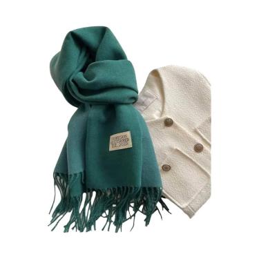 Imagem de Cachecol De Cashmere Dupla Face Quente Com Franjas Em Diferentes Cores