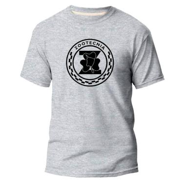 Imagem de Camiseta Básica Algodão Premium Estampa Digital Zootecnia, Cinza, P