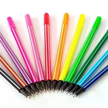 Imagem de Kit Canetinhas Hidrográficas Coloridas Fine Line Com 12 Cores – Ponta Fina Para Desenho, Lettering E Colorir