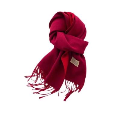 Imagem de Cachecol De Cashmere Dupla Face Quente Com Franjas Em Diferentes Cores