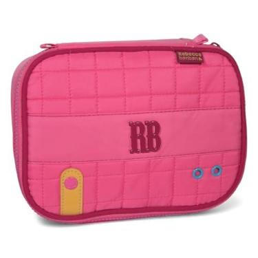Imagem de Estojo Escolar Rebecca Bonbon Juvenil, 3 Divisórias Porta Lápis com Forro Personalizado, Feminino (Rosa)