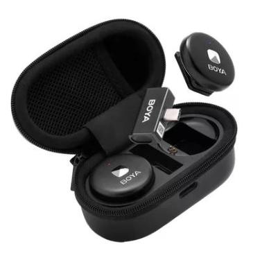 Imagem de Sistema Microfone Sem Fio Boya Omic-u Usb C Lapela Preto