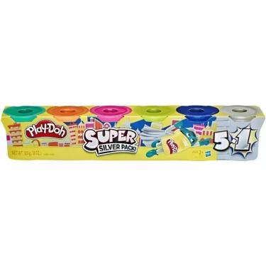 Imagem de Massinha de Modelar Play-Doh Super Silver Pack 6 Potes 510g Hasbro