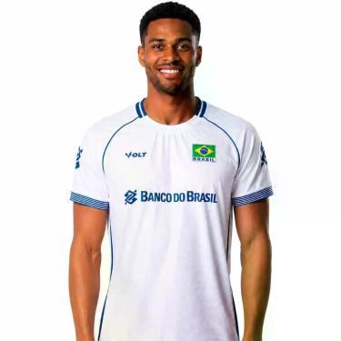 Imagem de Camisa de Vôlei Brasil Oficial 2026 Branca Masculina - Volt, Branco, P