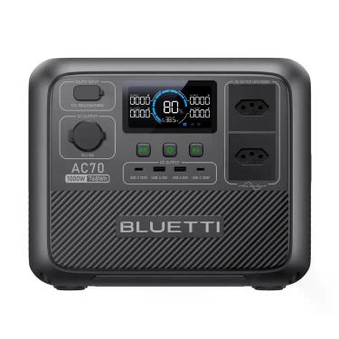Imagem de Estação de Energia Portátil BLUETTI AC70 768Wh 1.000W Nobreak para Fal