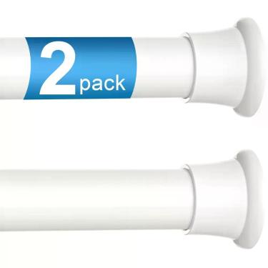 Imagem de Varão de Tensão para Cortina ZipGlo 76-157 cm Ajustável Branco, Kit co