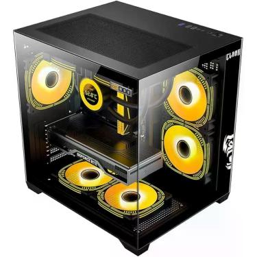 Imagem de Gabinete Gamer Aquário Clanm Grodd Night Lateral Vidro Preto