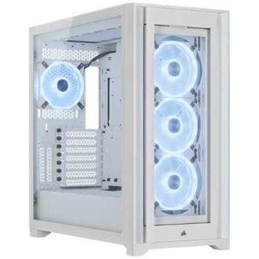 Imagem de Gabinete Gamer Corsair iCUE 5000X RGB QL Edition - Mid-Tower, Vidro temperado, Branco - CC-9011233-WW