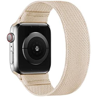Imagem de ENJINER Pulseiras de nylon elástico compatíveis com Apple Watch séries 10 9 8 7 SE 6 5 4 3 2 1 de 38 mm, 40 mm, 41 mm, 42 mm, 45 mm, 46 mm, 49 mm, 49 mm, pulseira esportiva, trançada, feminina,