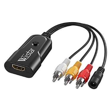 Imagem de Wiistar Conversor HDMI para RCA, HDMI para AV Composto CVBS Vídeo Conversor Adaptador 1080p Suporte PAL/NTSC Compatível com TV Box, Roku, Fire Stick, DVD, Blu-ray Player