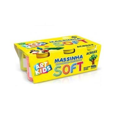 Imagem de Massinha de Modelar Soft Acrilex 6 Cores 900g