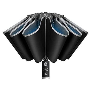 Imagem de Hlily Guarda-Chuva Automático À Prova De Vento Dobrável Reverso Guarda-Chuva Proteção Uv Para Viagem Leve Guarda-Chuva De Sol E Chuva Guarda-Sol Portátil Para Mochila Feminina Masculina