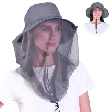 Imagem de HIKERBRO Chapéu de rede com cabeça de mosquito, Cinza atualizado, Tamanho Único