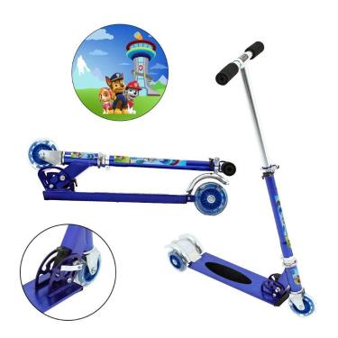 Imagem de Patinete Scooter Patrulha Canina Infantil Azul de Alumínio - DM Radica