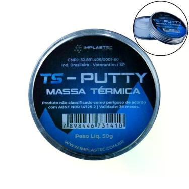 Imagem de Massa Térmica Ts Putty 50G Interface para Componentes Eletrônicos 12,8W-MK Alta Viscosidade Cinza Implastec