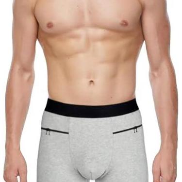 Imagem de Calcinha De Bolso Masculina Cueca Boxer Bolso Oculto Secreto Roupa Interior De Viagem Com Bolso Frontal Secreto, Style3, M