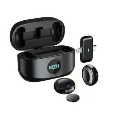 Imagem de Microfone Lapela Duplo Sem Fio Para Iphone E Android - Bell M2