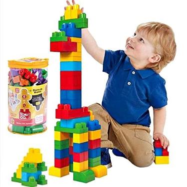Imagem de Brinquedo Blocos De Montar Grandes 77 Peças Infantil Criança Criatividade