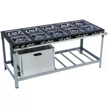 Imagem de Fogão Industrial Stori Premium 10 Bocas 30x30 Com Forno M21 Pintado Metalmaq