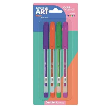 Imagem de Caneta Gel Art 1.0 Neon Blister C/ 4 Unid. Jocar Office Leonora - 9793