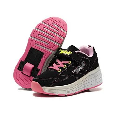 Imagem de SDSPEED Patins infantis com rodas - Tênis de patins para meninos e meninas, Rosa ondulado, 1 Little Kid