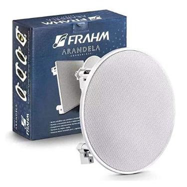 Imagem de Arandela Redonda 6 Som Ambiente Embutir Teto Gesso Auto Falante Full Range Borderless 40w Rms Frahm