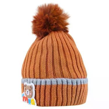 Imagem de Touca Gorro Infantil Marrom Ursinho Tamanho único