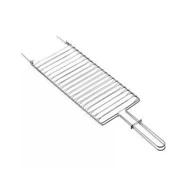 Imagem de Grelha Dupla em Aço Inox Abre e Fecha para Churrasqueira Churrasco Tramontina 31x18cm