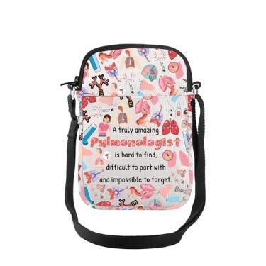 Imagem de TOBGBE Bolsa tiracolo anatomical Medical Pulmonary Lung Gifts Pulmonologist is Hard to Find Bolsa tiracolo para enfermeira RT, Pulmonologist Mini Cb-us, 8.26 x 5.9 x 0.98 inches, Tendência