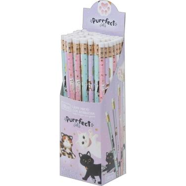 Imagem de Lapis Preto Redondo Decorado Purrfect CATS C/BORRACHA DP.C/72 - Tilibr