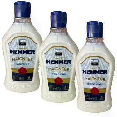 Imagem de Combo 3 maionese tubo hemmer 930 gr - 3 unidades