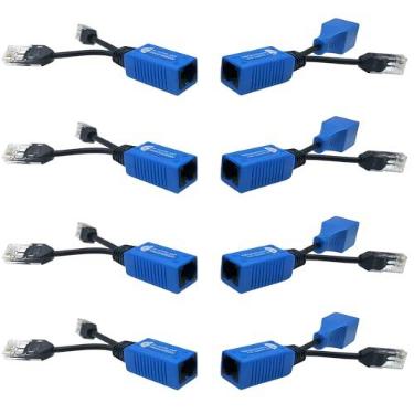 Imagem de AimHD Kit de Compartilhamento de 4 Pares de Cabo Ethernet RJ45, 2 em 1 (2 Câmeras acima de 1 Cabo) Adaptador de Transmissão de Dados para 8 Câmeras de Segurança de Rede NVR Sistema de Vigilância