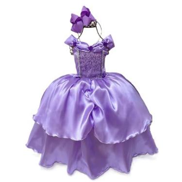 Imagem de Vestido Luxo Infantil Princesa Sofia/Rapunzel C/Tiara (PP (1-2 ANOS))