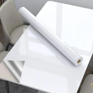 Imagem de Adesivo Vinil Branco Brilho Laca Laquear Mesa Vidros 5m x 50cm - BG A