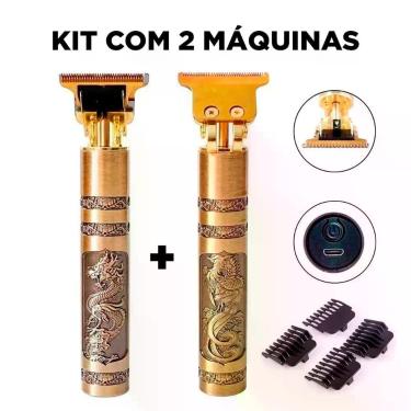 Imagem de 2 Maquininhas De Cortar Cabelo Barba Axilas Acabamento Premium - DESER
