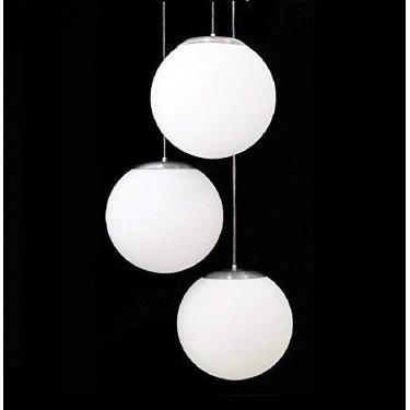 Imagem de Pendente, Auremar, Triplo Esférico Leitoso Branco 9009/3, Branco,