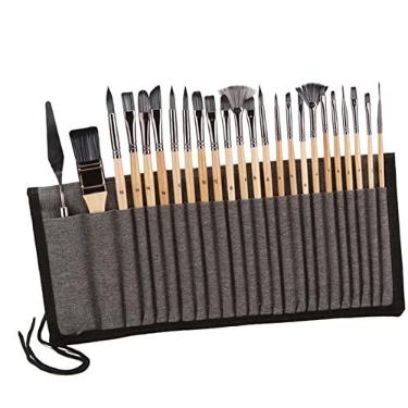 Imagem de Conjunto de pincéis de pintura para artistas de 24, kit de pincéis de pintura para crianças, adultos fabulosos para tela, e, ótimo