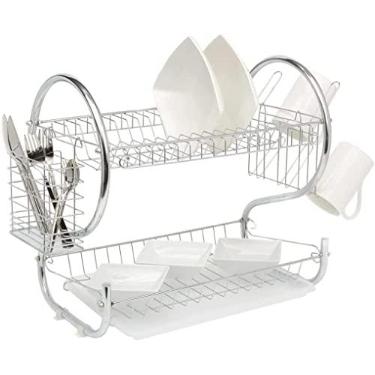 Imagem de Escorredor Louça Com Bandeja + Porta Talher Inox Top House